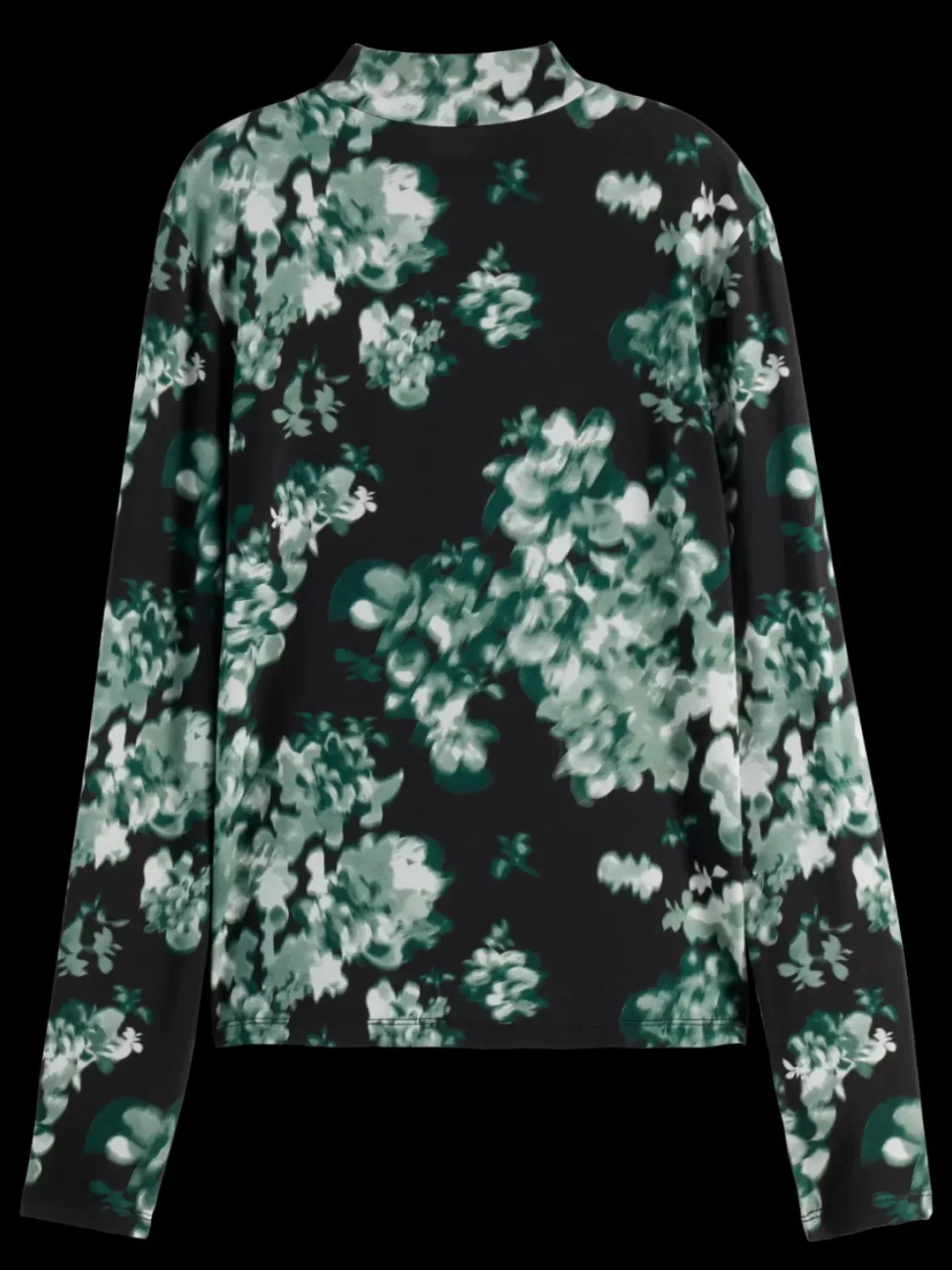 All over printed mock neck LS t-shirt-Scotch & Soda Best