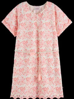 All-over embroidered & belted dress-Scotch & Soda New