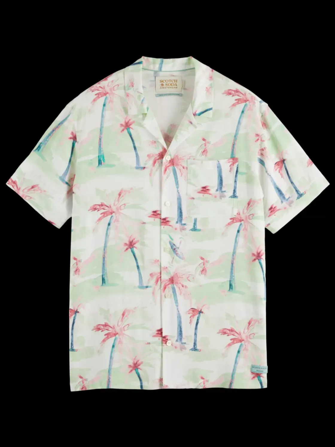 Allover printed viscose short sleeve shirt-Scotch & Soda Discount