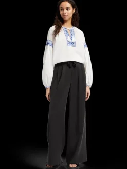 BALLOON SLEEVE TOP WITH TAPE DETAIL-Scotch & Soda New