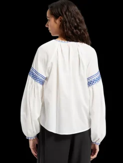 BALLOON SLEEVE TOP WITH TAPE DETAIL-Scotch & Soda New