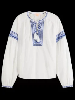 BALLOON SLEEVE TOP WITH TAPE DETAIL-Scotch & Soda New