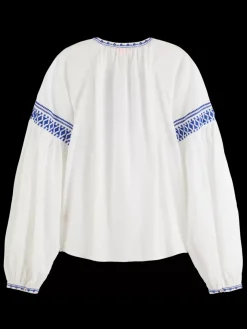 BALLOON SLEEVE TOP WITH TAPE DETAIL-Scotch & Soda New