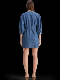 Belted v - neck washed denim dress-Scotch & Soda Clearance