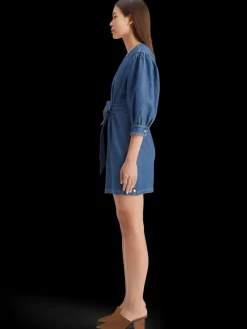 Belted v - neck washed denim dress-Scotch & Soda Clearance