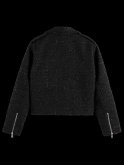 BOUCLE TWEED BIKER JACKET-Scotch & Soda Fashion