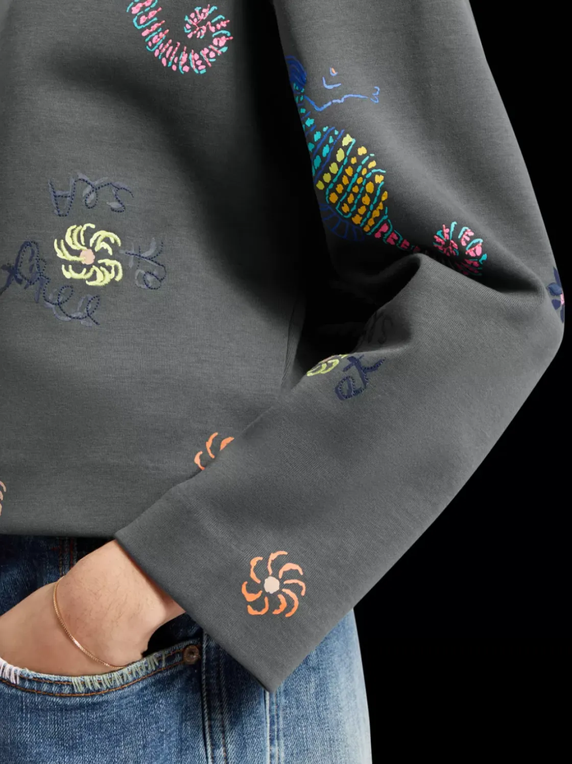BOXY FIT EMBROIDERED SWEATSHIRT-Scotch & Soda Sale