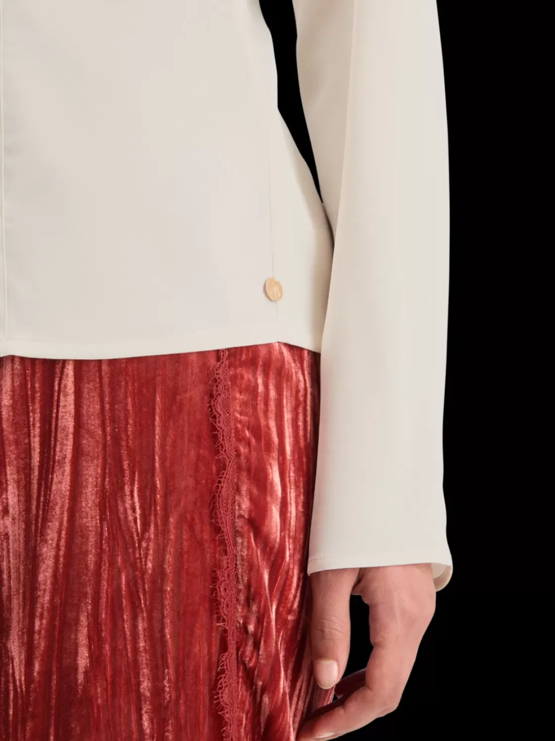 BUTTON DOWN CREPE SHIRT-Scotch & Soda New