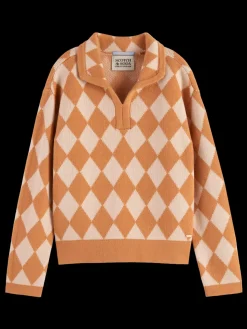 CHECKERBOARD KNITTED PULLOVER-Scotch & Soda Best