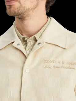 Check-patterned corduroy college jacket-Scotch & Soda Online