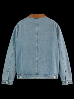 CORD COLLAR INDIGO TEDDY JACKET-Scotch & Soda Hot