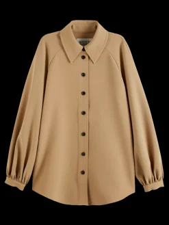 CREPE PEASANT SLEEVE OVERSHIRT-Scotch & Soda Hot