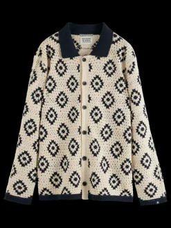 Crochet knitted shirt long sleeves-Scotch & Soda Online