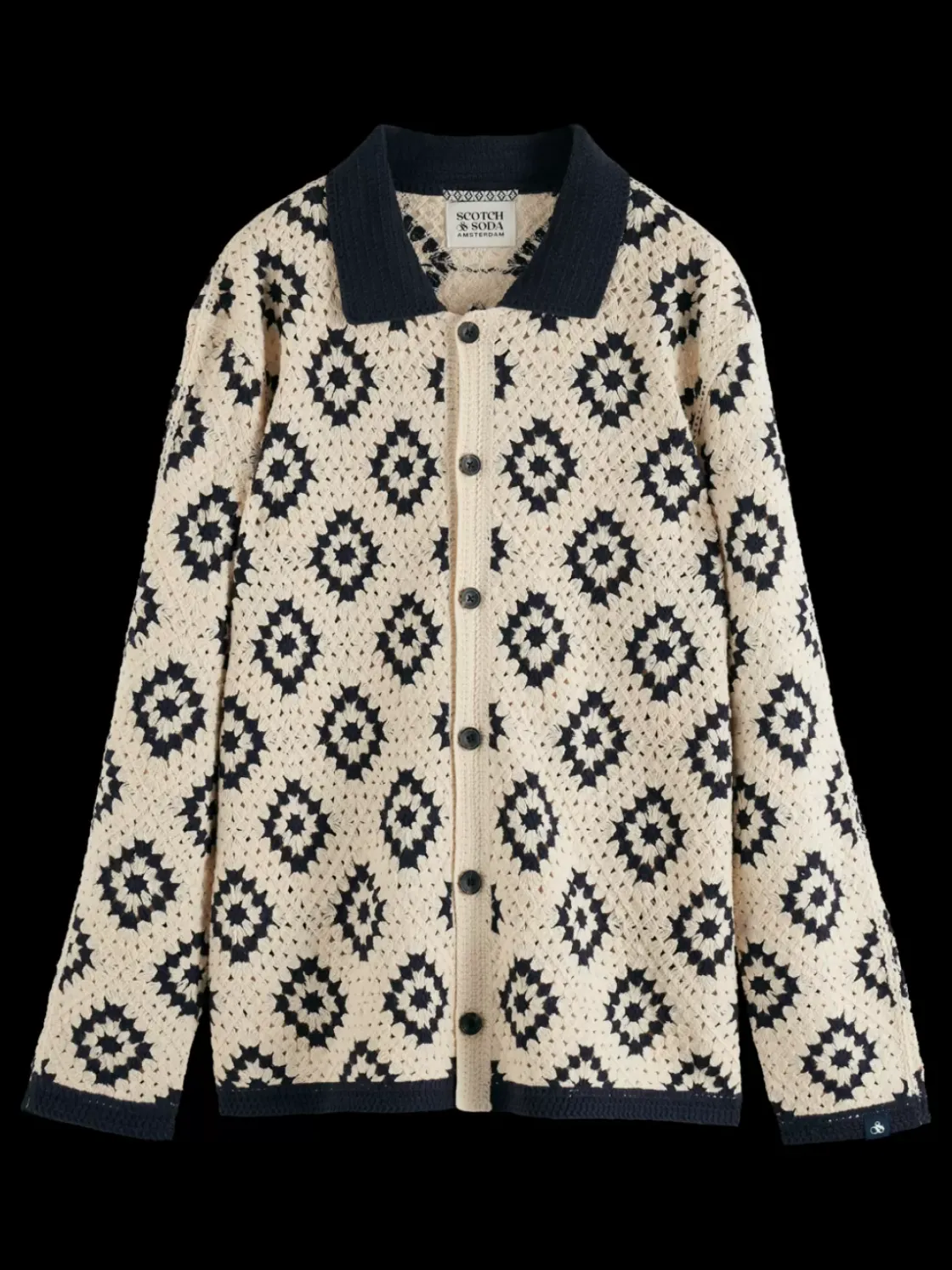 Crochet knitted shirt long sleeves-Scotch & Soda Online