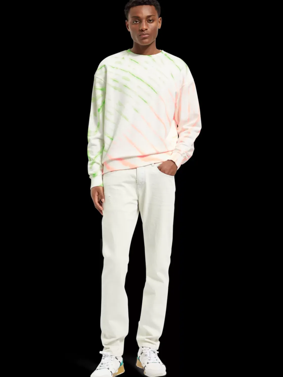 Diagonal tie-dyed sweatshirt-Scotch & Soda Online