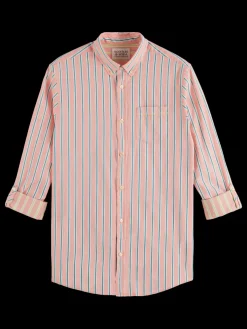 Dobby stripe roll up sleeves-Scotch & Soda Hot