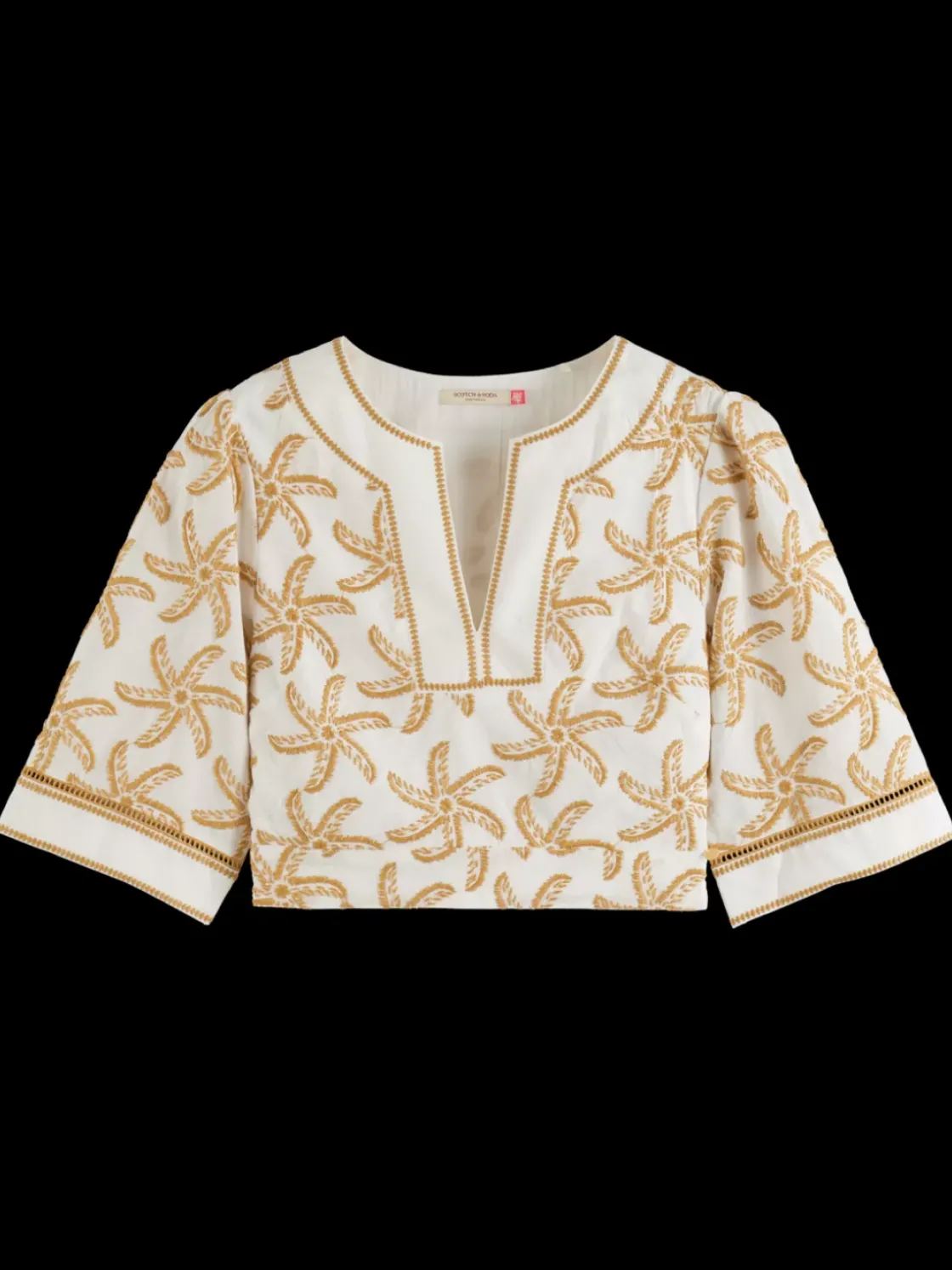 EMBROIDERED LINEN CROP TOP-Scotch & Soda Fashion