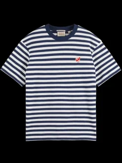 Essential - the free spirit peace bird striped t-shirt-Scotch & Soda Clearance