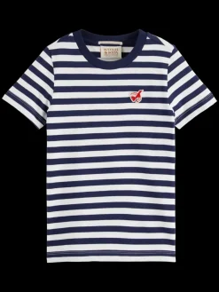 Essential - THE FREE SPIRIT PEACE BIRD STRIPED T-SHIRT-Scotch & Soda Hot
