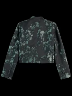 Floral jacquard cropped blazer-Scotch & Soda Clearance