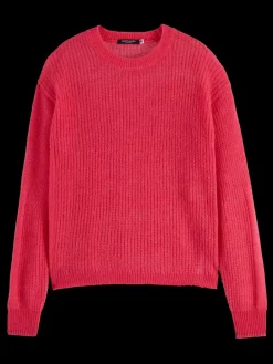 FUZZY OPEN KNIT RELAXED PULLOVER-Scotch & Soda Fashion