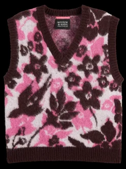 FUZZY V- NECK JACQUARD SPENCER-Scotch & Soda Discount