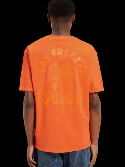 Garment dye artwork t-shirt-Scotch & Soda New