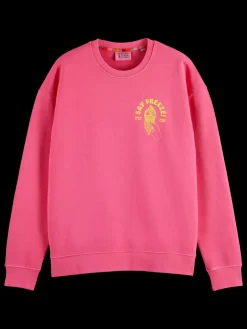 Garment-dyed artwork sweatshirt-Scotch & Soda Online