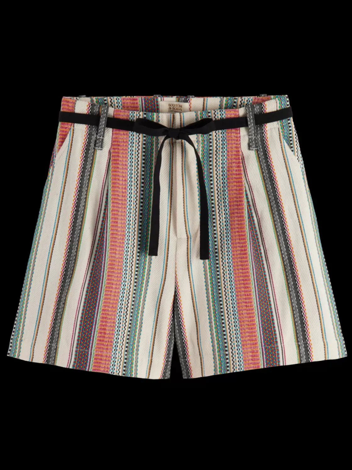 HIGH RISE CRAFTED STRIPE SHORT-Scotch & Soda Hot