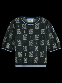 Jacquard cropped pullover-Scotch & Soda New