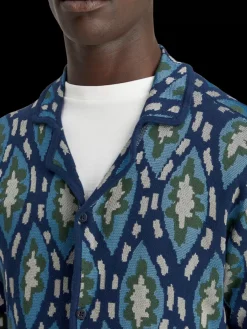 Jacquard knitted short-sleeved shirt-Scotch & Soda New