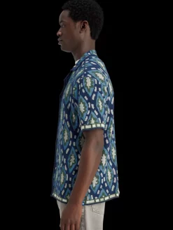 Jacquard knitted short-sleeved shirt-Scotch & Soda New