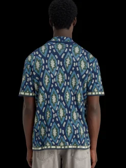 Jacquard knitted short-sleeved shirt-Scotch & Soda New