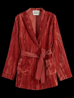 LACE TRIMMED VELVET PYJAMA BLAZER-Scotch & Soda Sale