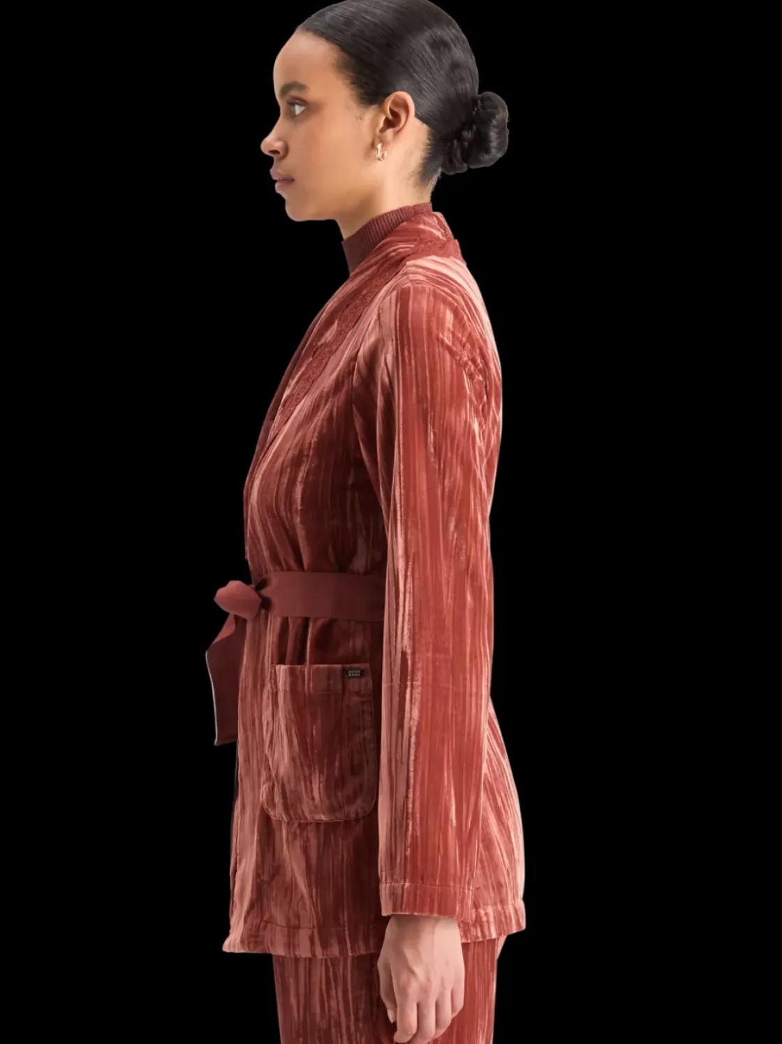 LACE TRIMMED VELVET PYJAMA BLAZER-Scotch & Soda Sale