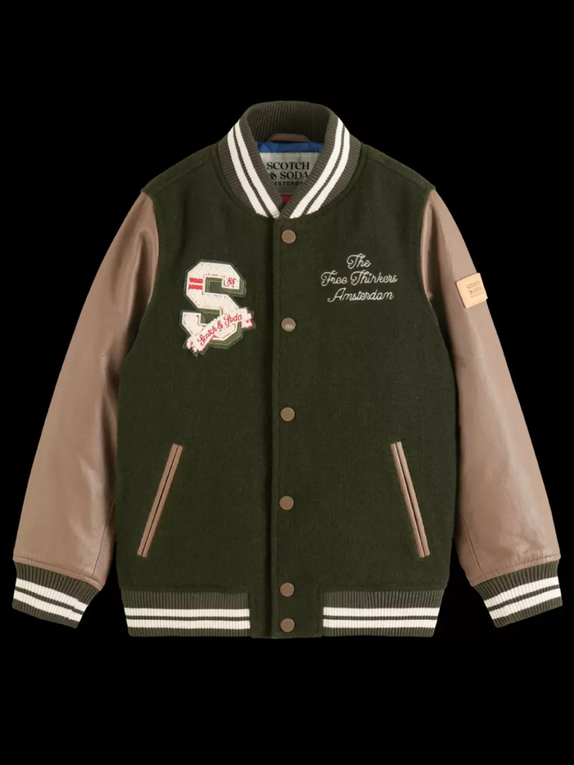 LEATHER VARSITY JACKET-Scotch & Soda Best