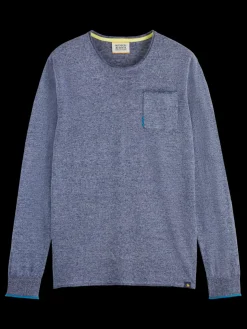 Linen cotton blend crew neck-Scotch & Soda Outlet