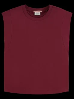 Mercerised t-shirt with shoulder detail-Scotch & Soda Fashion