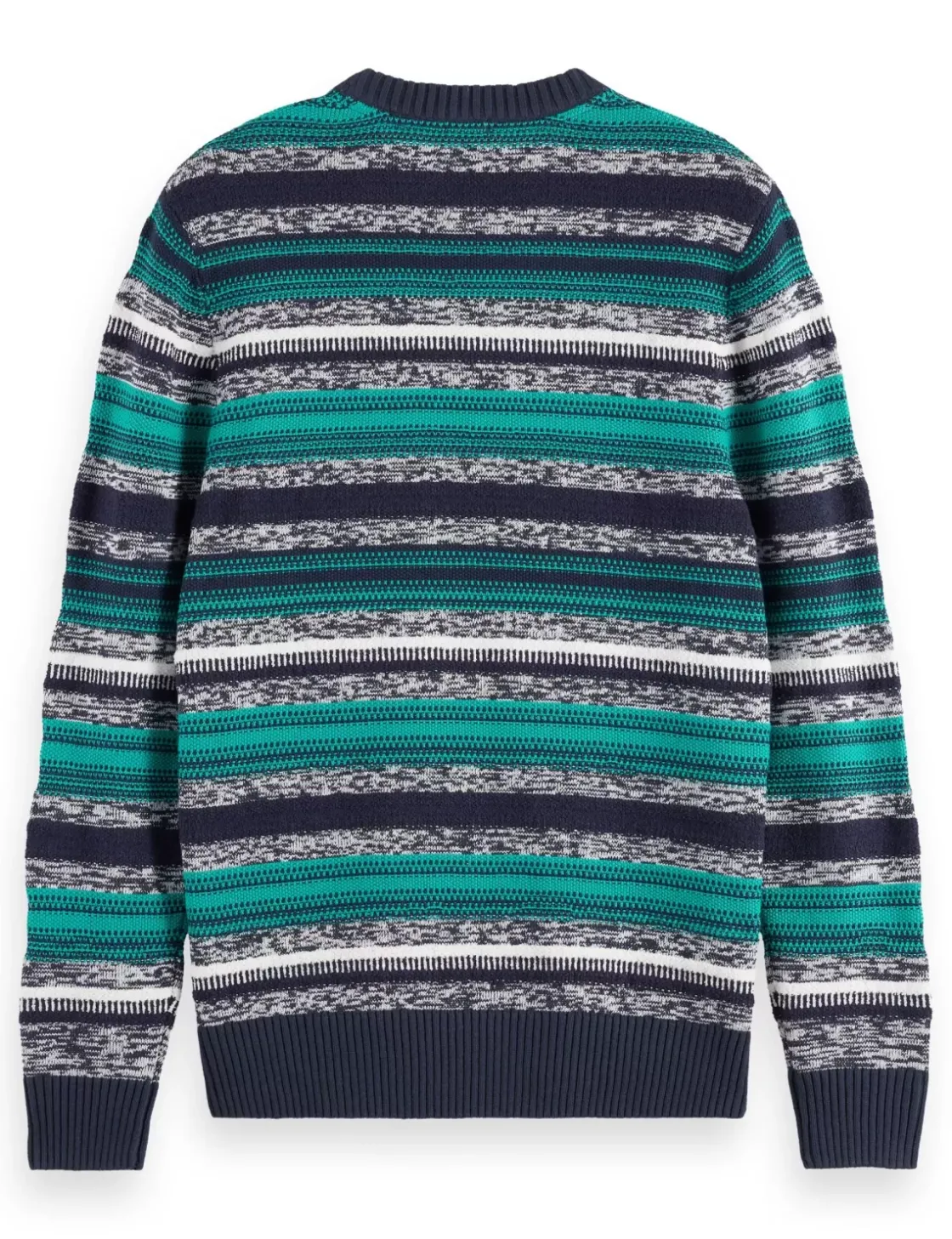 MIXED YARNS STRIPES EXTRA DROPPED SHOULDER SWEATER-Scotch & Soda Online