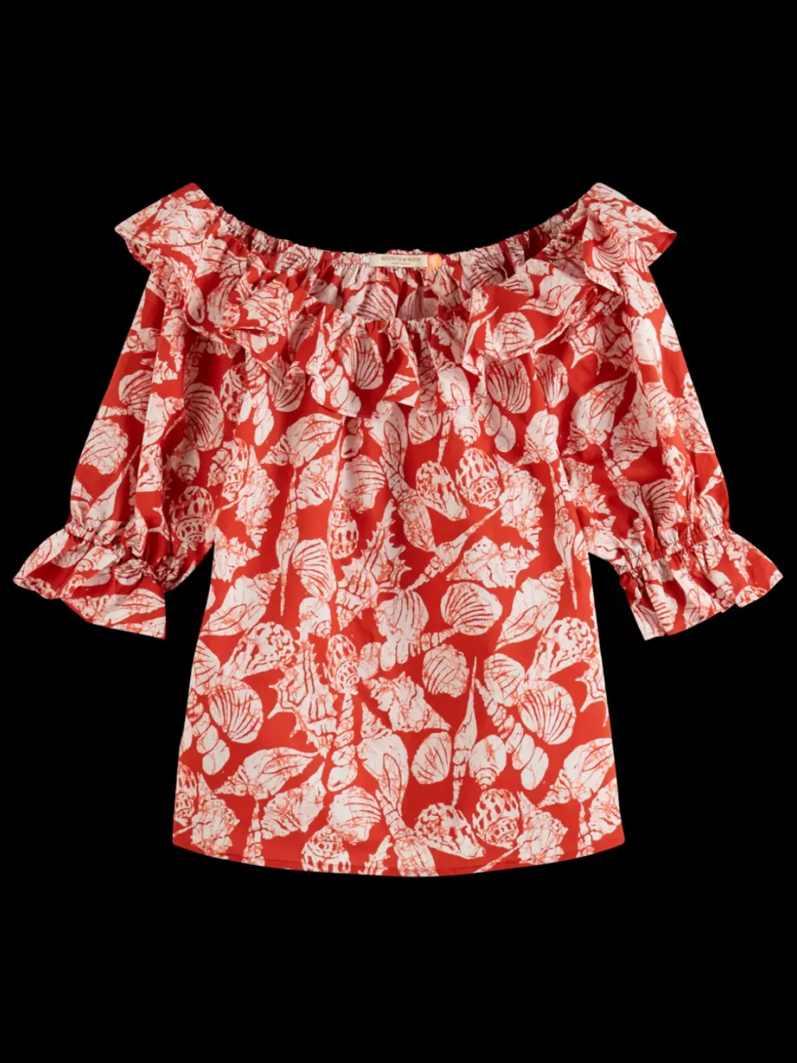 OFF SHOULDER TOP WITH RUFFLES-Scotch & Soda Fashion