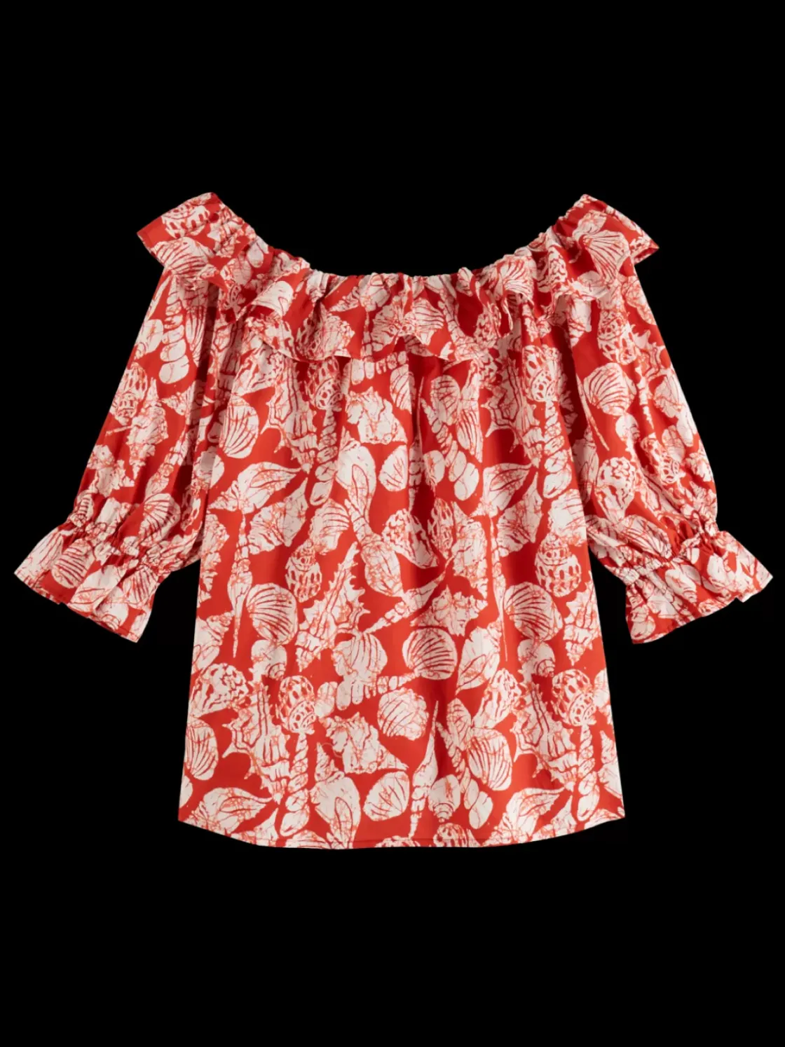 OFF SHOULDER TOP WITH RUFFLES-Scotch & Soda Fashion