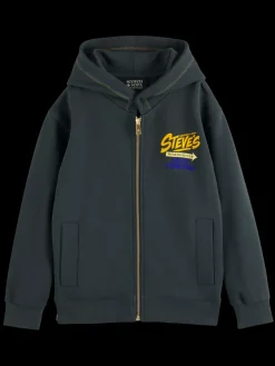 OVERSIZED ARTWORK ZIP THROUGH HOODIE-Scotch & Soda Online