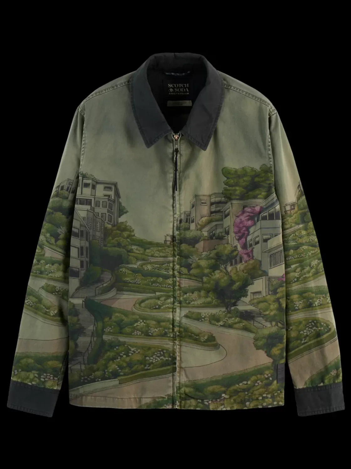 PHOTO-PRINTED TWILL COACH JACKET-Scotch & Soda New