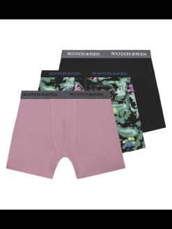 3PK MENS COTTON STRETCH BOXER BRIEF UNDERWEAR - 2 SOLIDS & 1 PRINT-Scotch & Soda Clearance