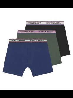 3PK MENS SOLID COTTON STRETCH BOXER BRIEF UNDERWEAR-Scotch & Soda Discount
