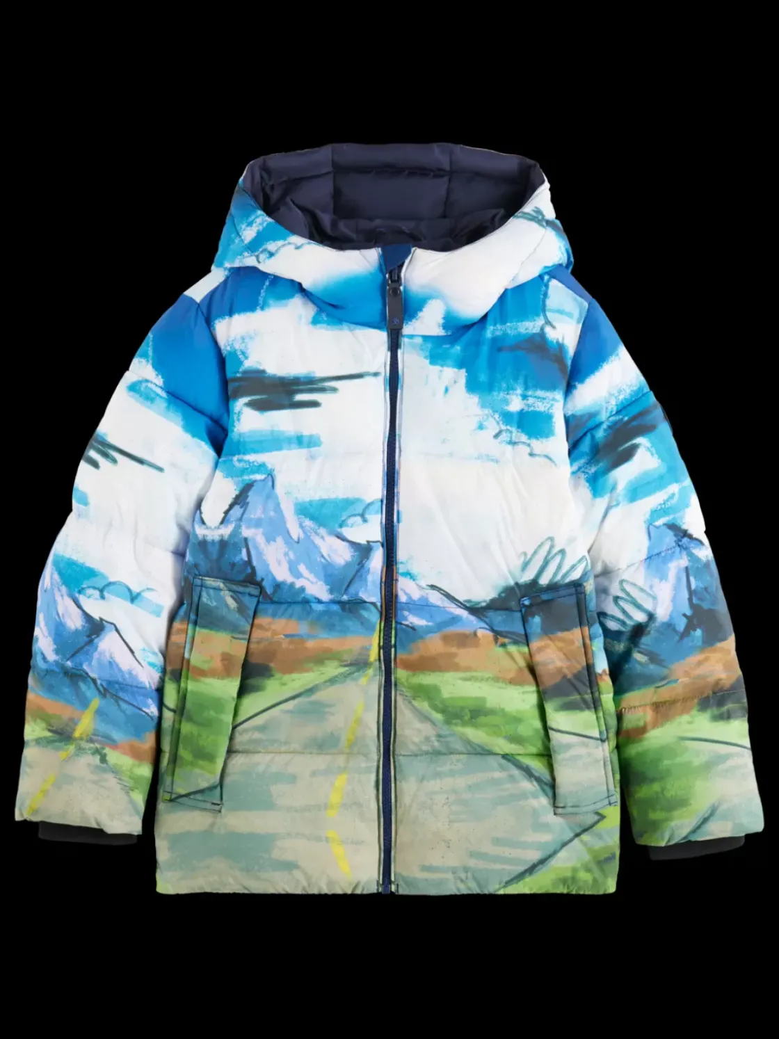 PLACED PRINT PADDED JACKET-Scotch & Soda Clearance