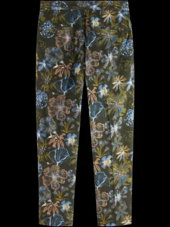 Pleated loose tapered  printed velvet jogger-Scotch & Soda Online