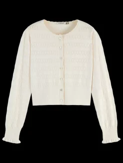 Pointelle crew neck cardigan-Scotch & Soda Hot