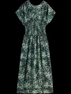 PRINTED MODAL SMOCK WAIST MAXI DRESS-Scotch & Soda Hot