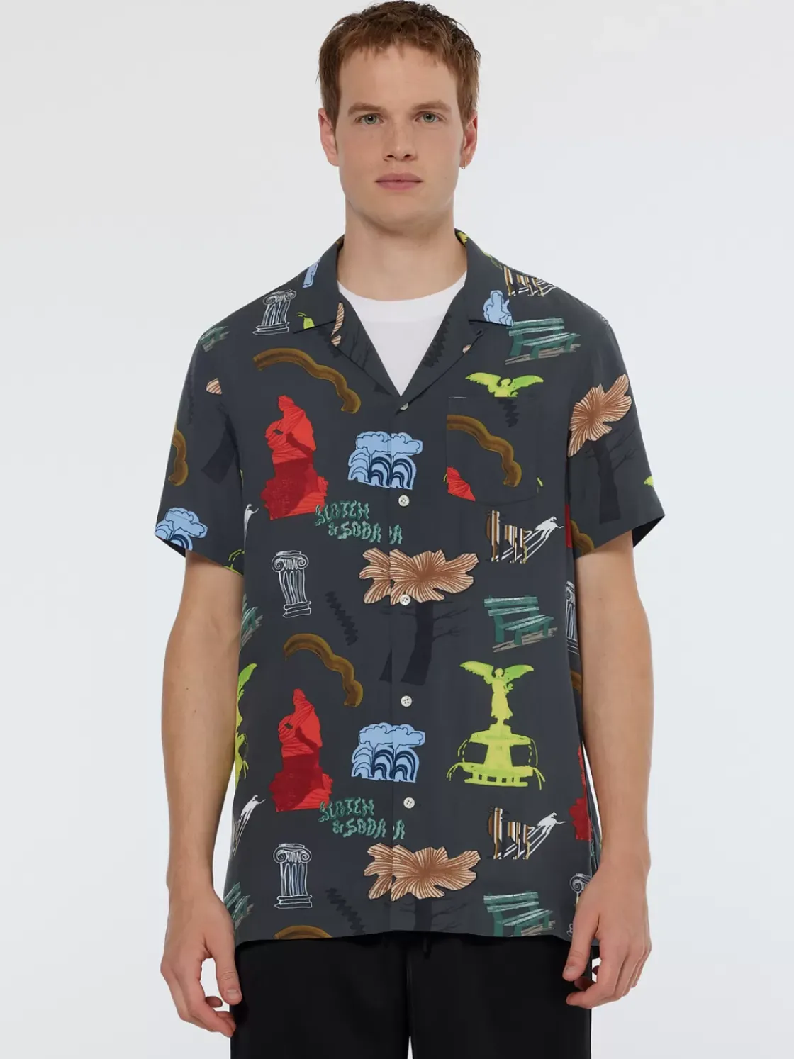 Regular fit short sleeve AOP viscose shirt-Scotch & Soda Sale